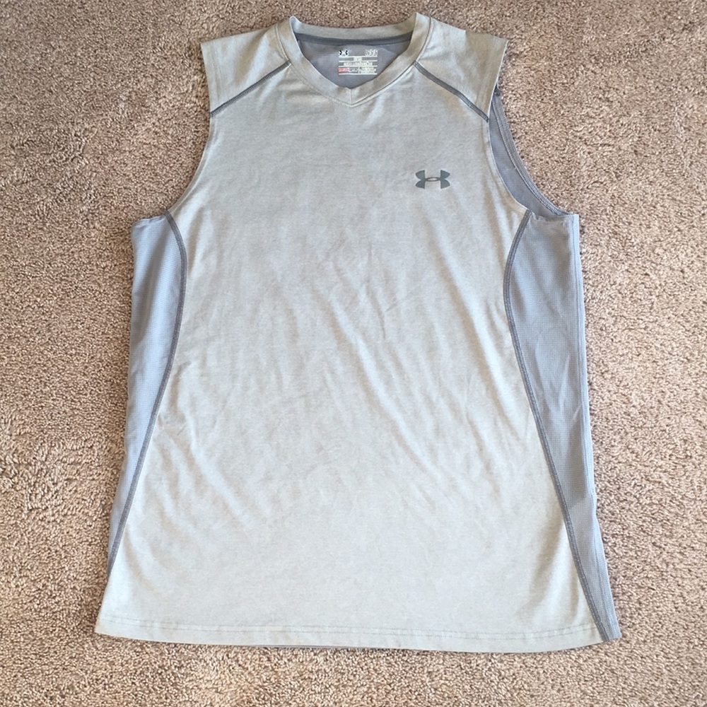 Men’s HeatGear Armour Sleeveless- Large Grey